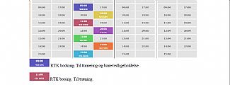 Booking - farvekoder