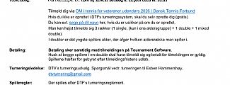 Veteran-DM 2026: 2. - 8. august i Silkeborg TK