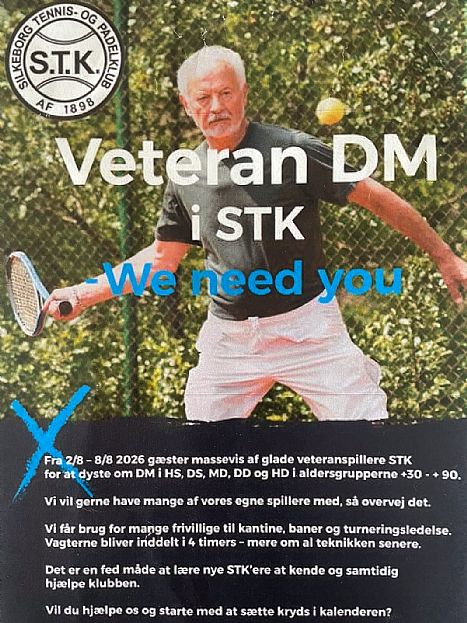 Veteran-DM 2026: 2. - 8. august i Silkeborg TK - RTK