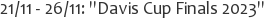 21/11 - 26/11: Davis Cup Finals 2023