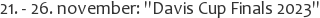 21. - 26. november: Davis Cup Finals 2023